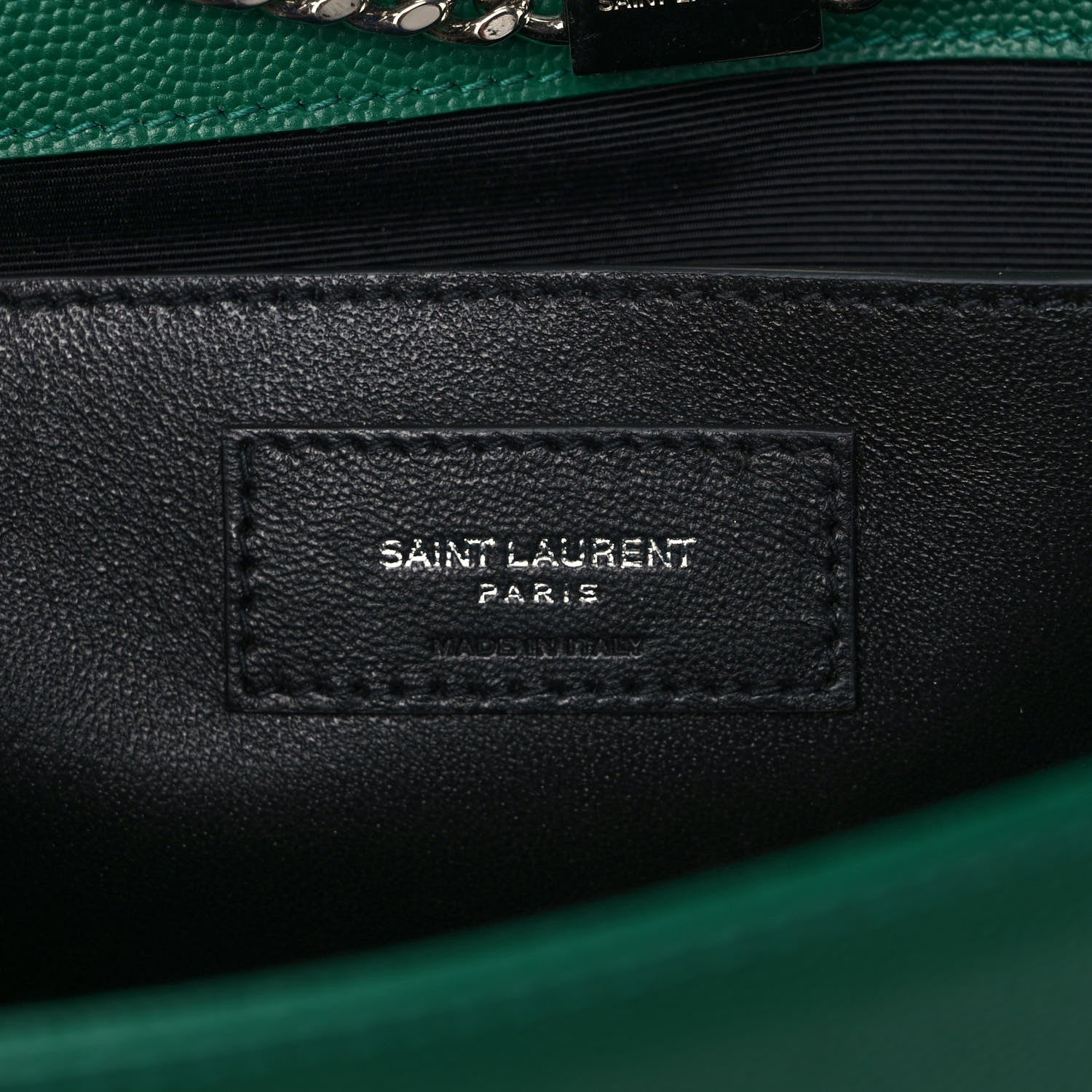 Saint Laurent Grain De Poudre Calfskin Medium Classic Monogram Kate Tassel Satchel Green 6 of 8
