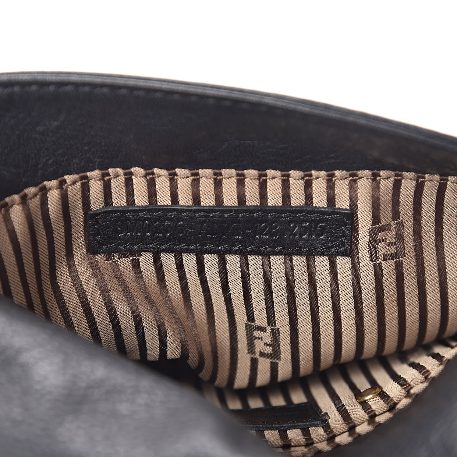 Fendi Vitello Flamingo Fendista Pouchette Crossbody Black 7 of 11