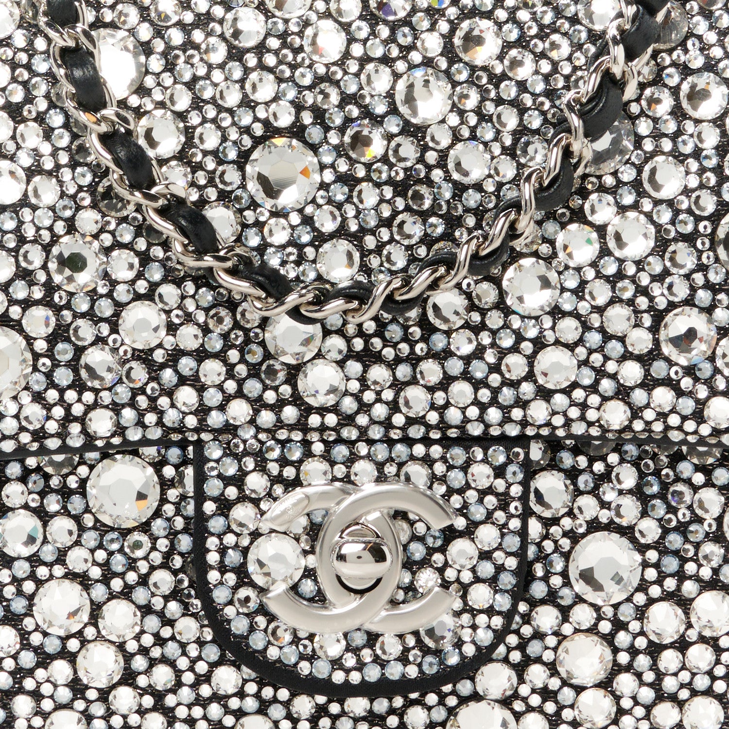 Chanel Satin Strass Mini Flap Silvery 9 of 12