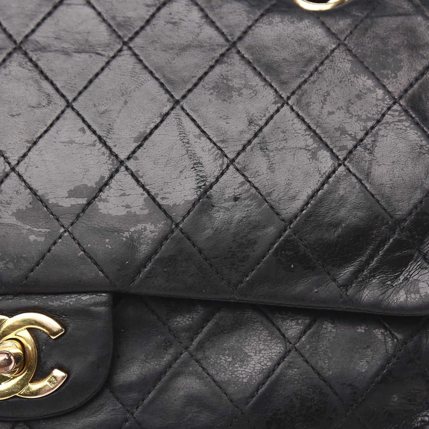 Lambskin Quilted Medium Double Flap Black
