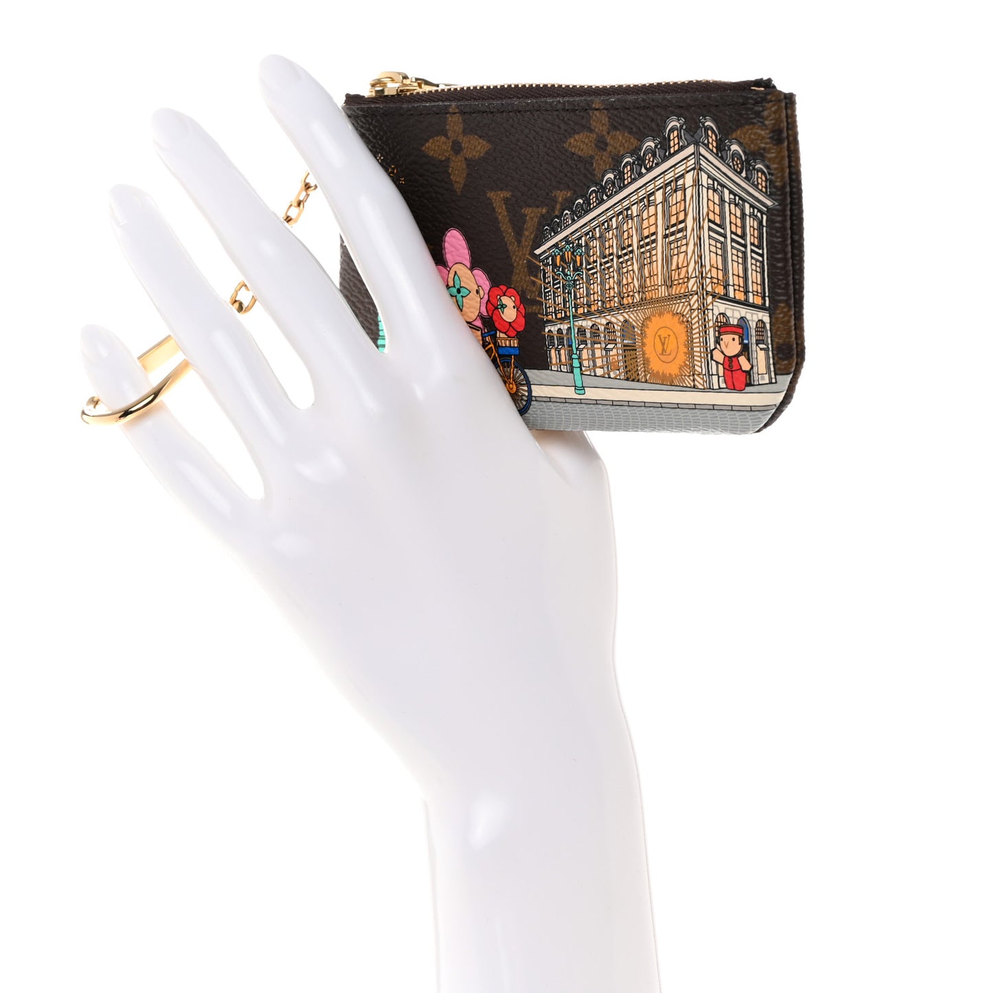 Monogram 2022 Christmas Animation Paris Key Pouch Pink