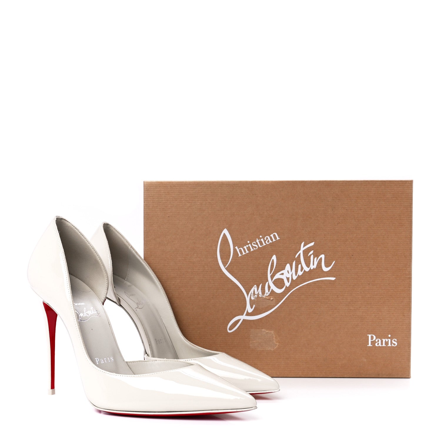 Christian Louboutin Patent Iriza 100 Pumps 38.5 White 7 of 7