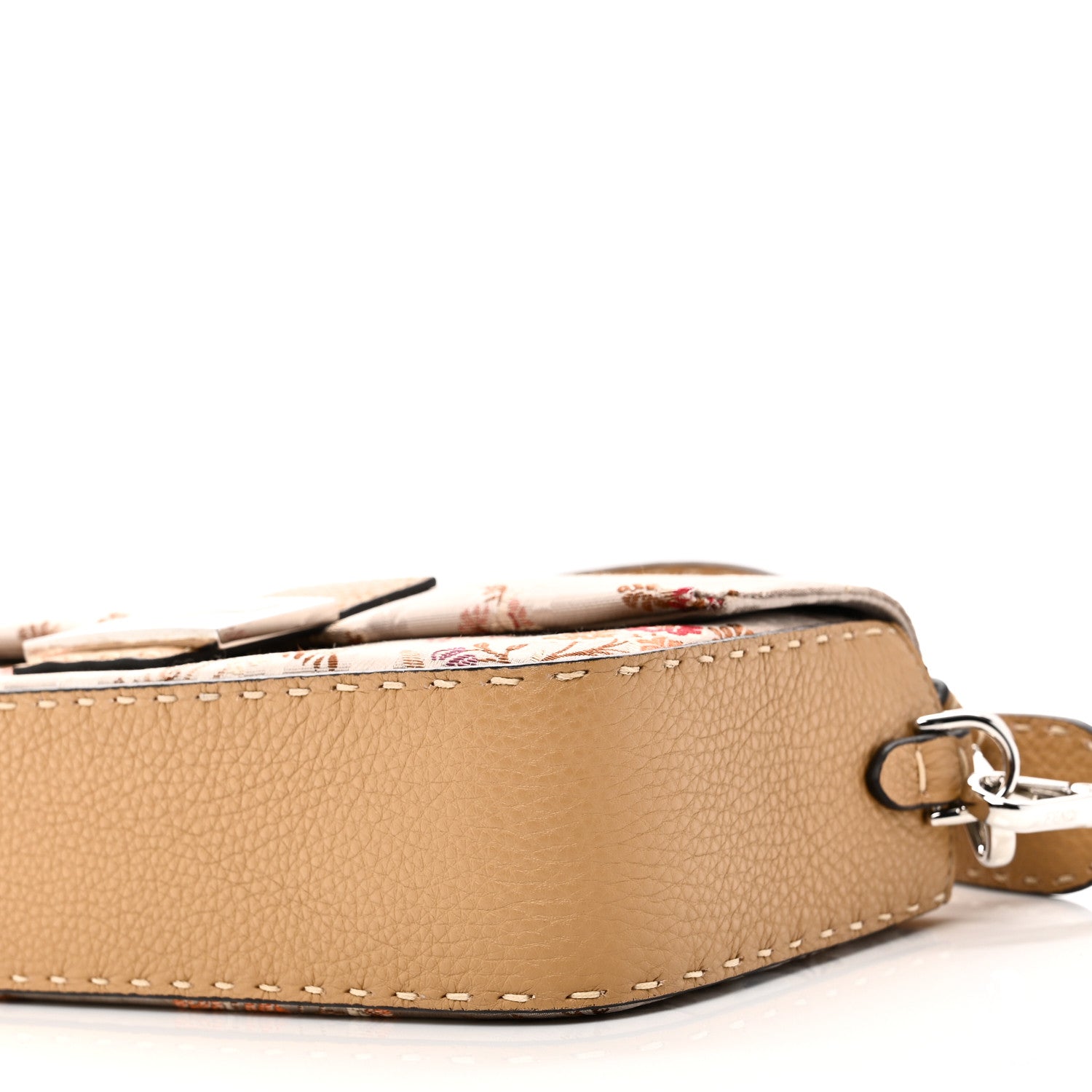 Fendi Satin Cuoio Romano Hand In Hand Campania Floral Baguette Multicolor 9 of 10