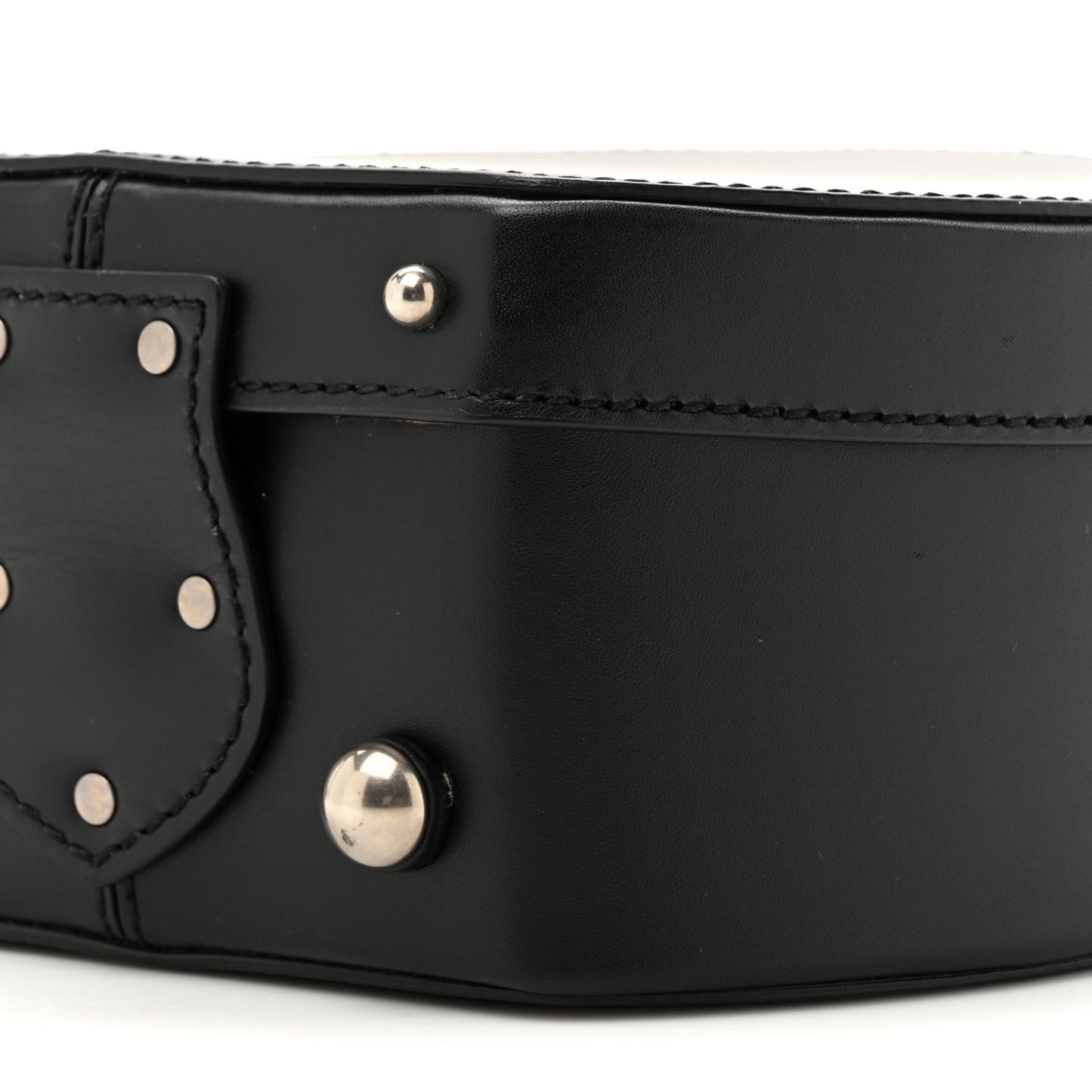 Calfskin Small Mica Hat Box Black