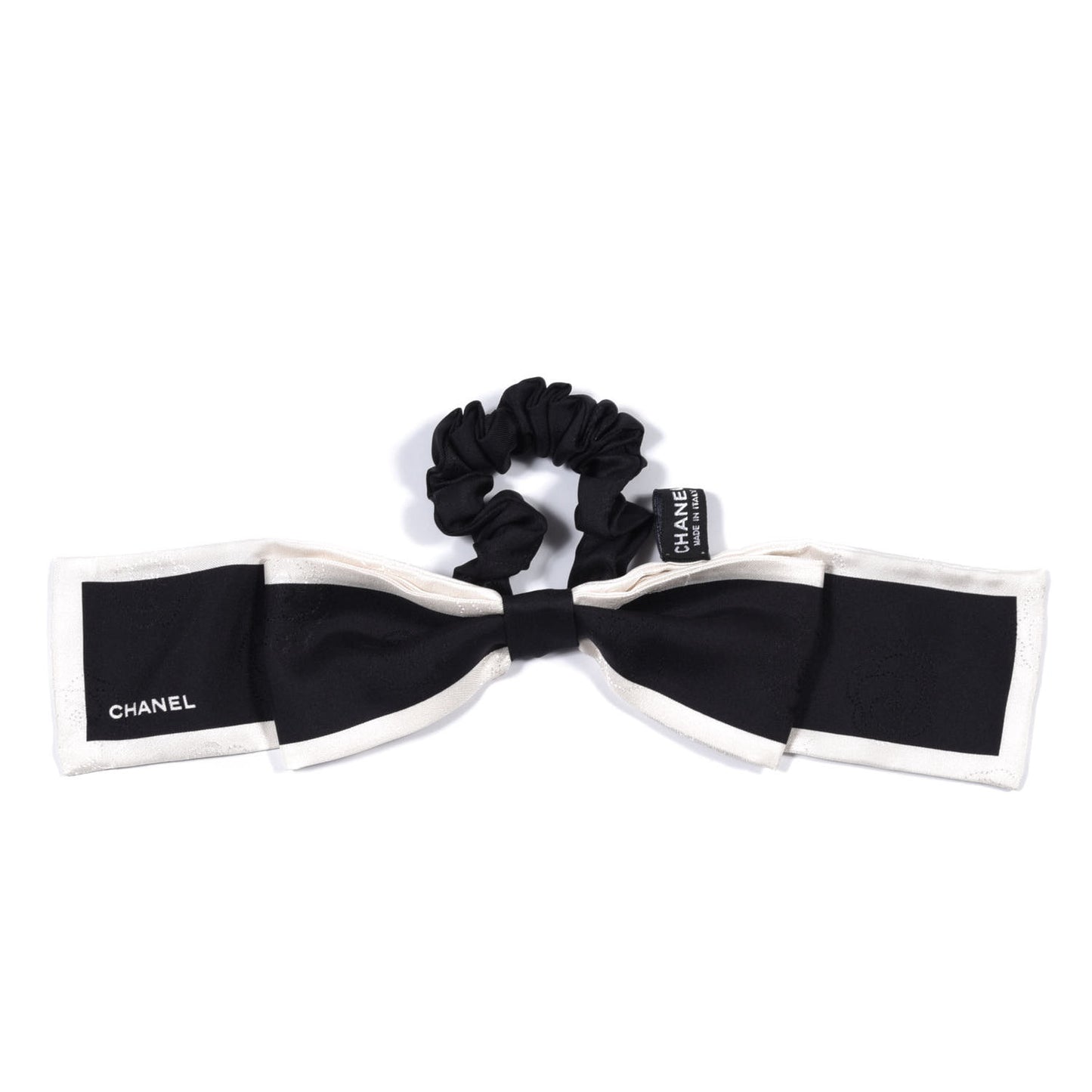 Silk Hair Tie Black Ivory