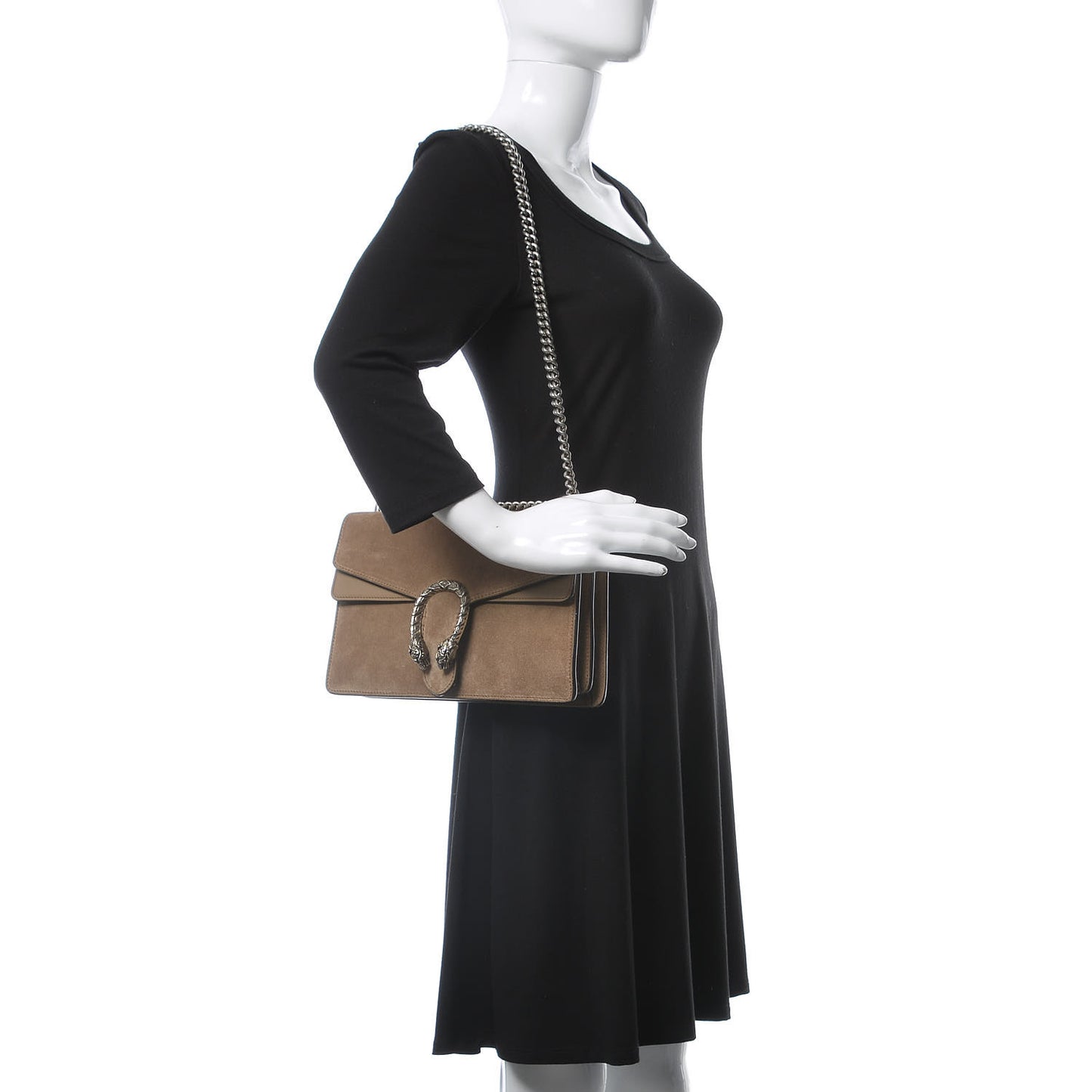 Suede Small Dionysus Shoulder Bag Taupe
