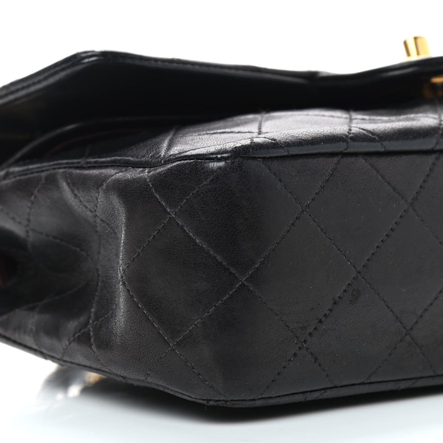 Lambskin Quilted Small Double Flap Black