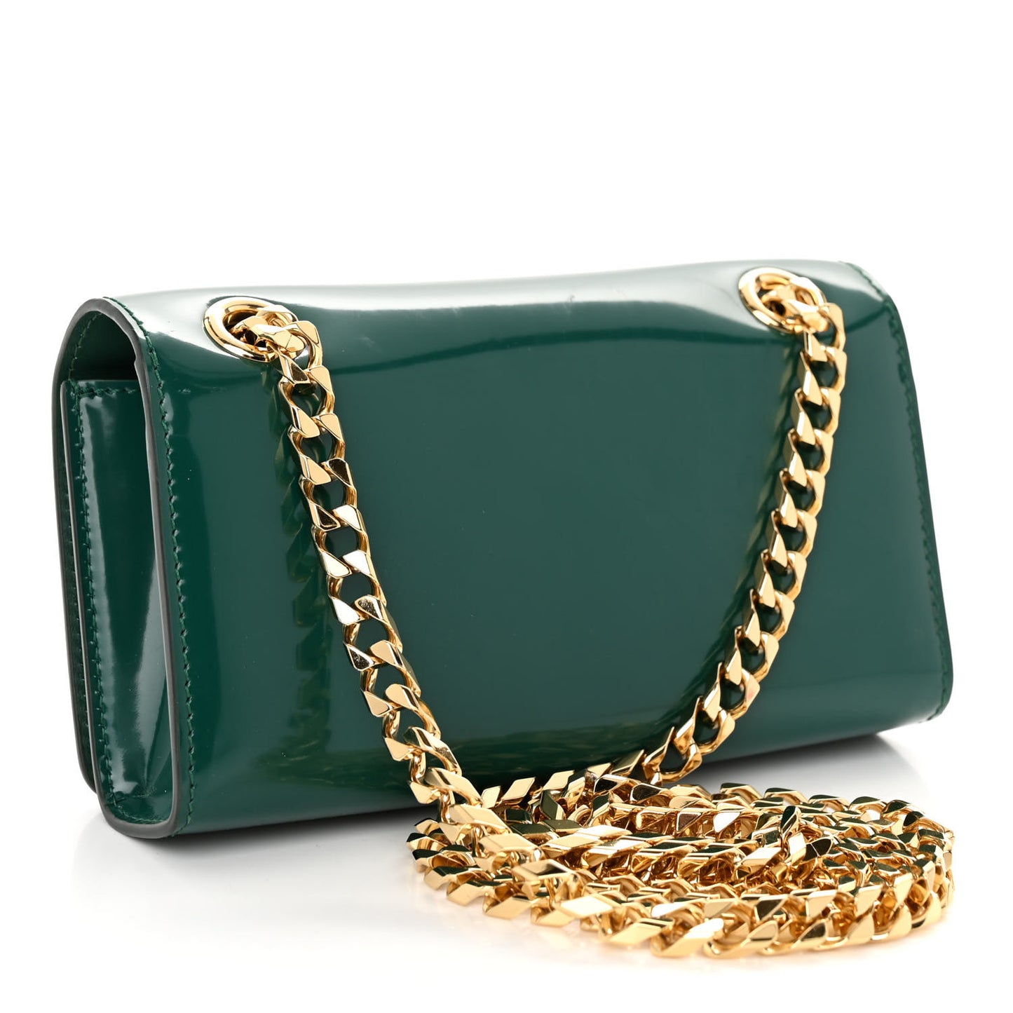 Patent DG Girls Phone Shoulder Bag Emerald