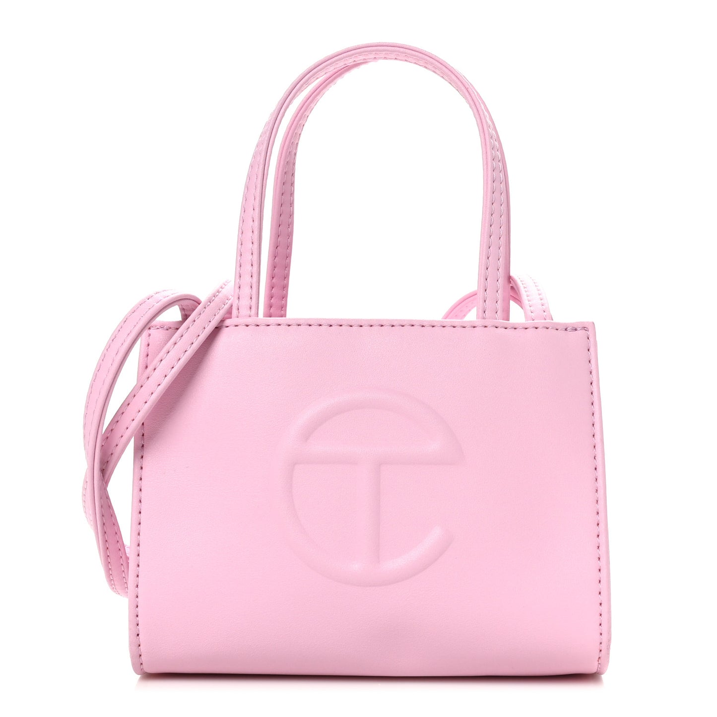 Vegan Leather Small Shopping Bag Bubblegum