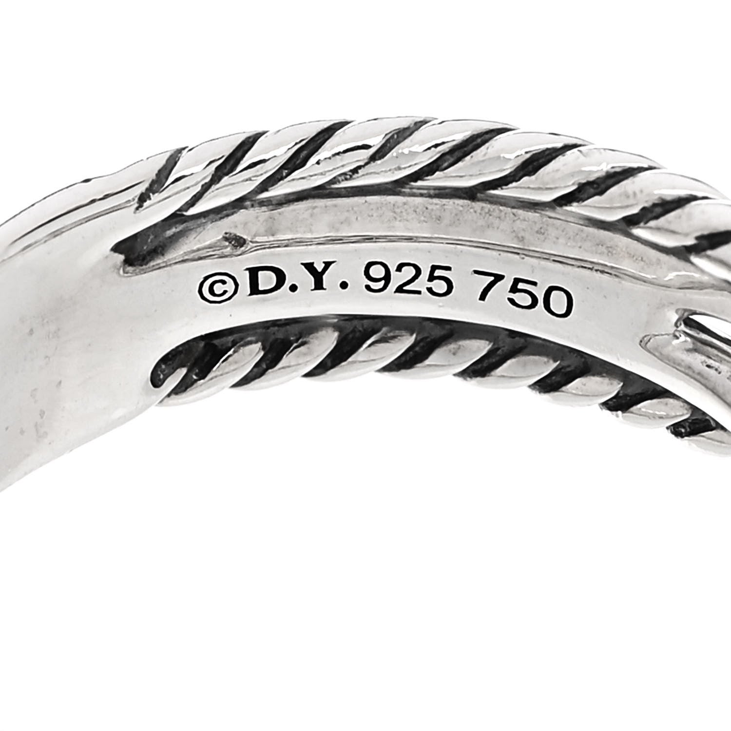 David Yurman Sterling Silver 18K Yellow Gold 6mm X Crossover Ring 55 7.25 4 of 6