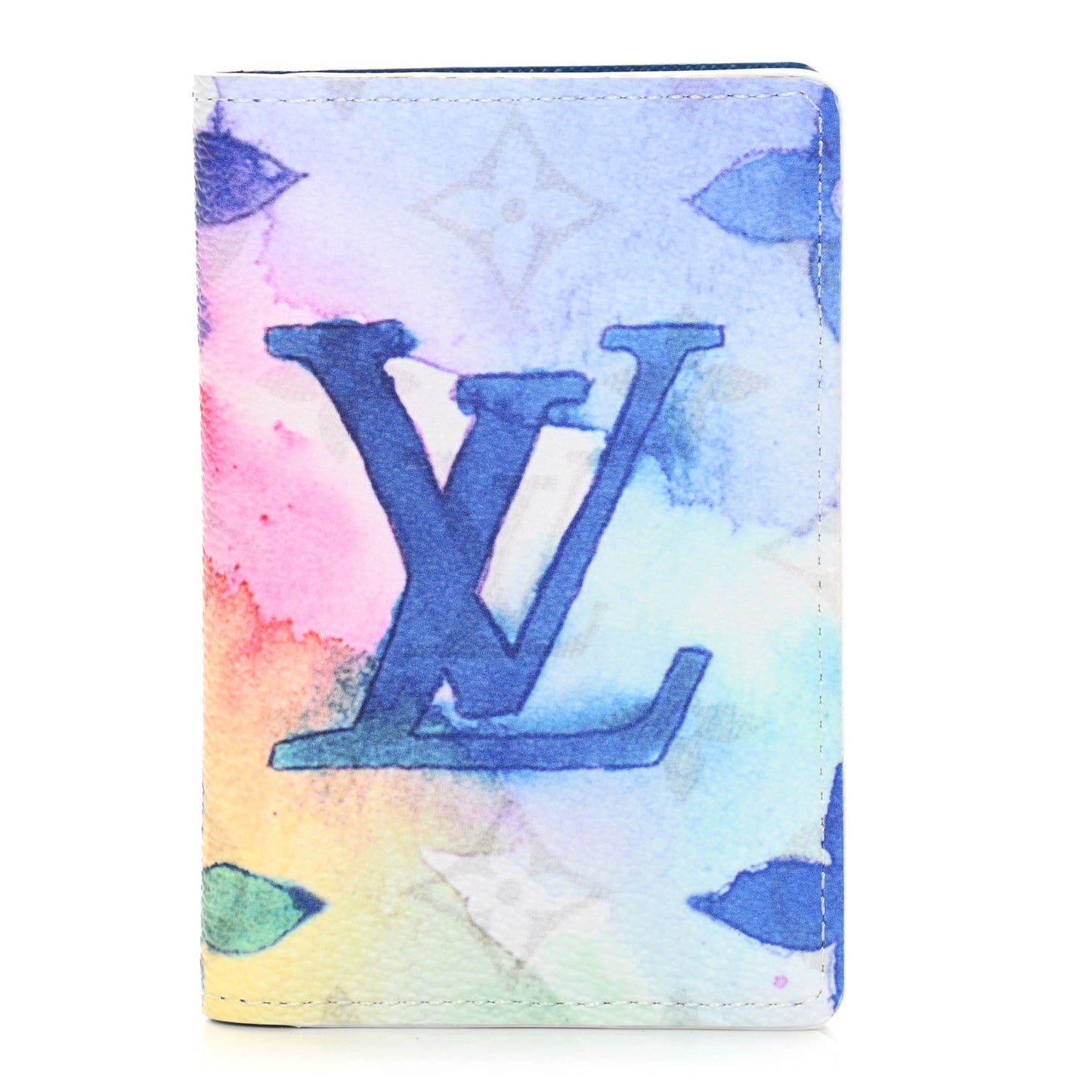 Monogram Watercolor Pocket Organizer NM Multicolor