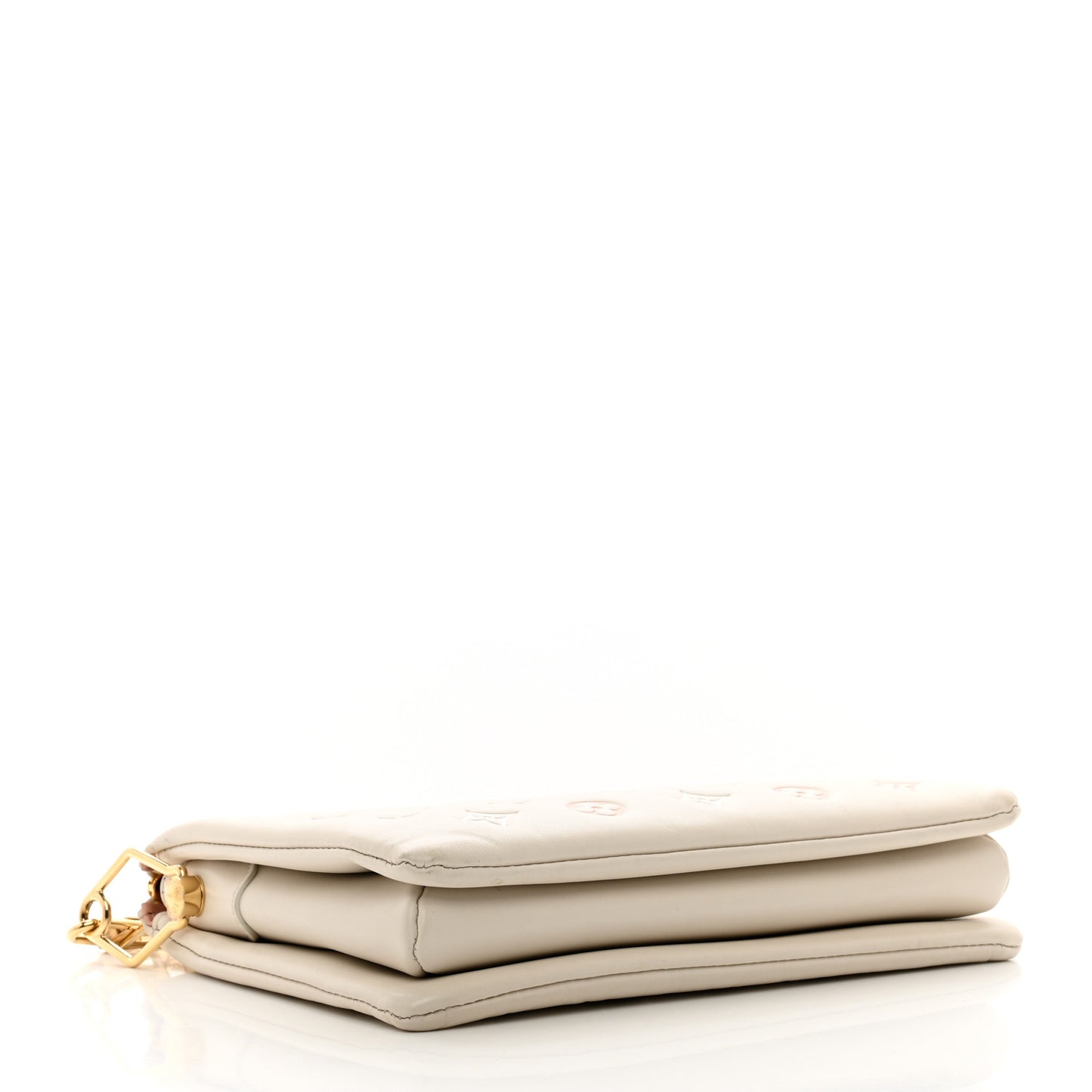 Lambskin Embossed Monogram Coussin PM Natural Creme