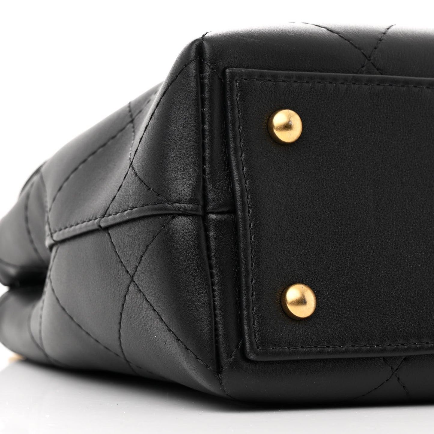 Calfskin Large Top Handle Flap Black