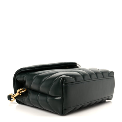 Saint Laurent Calfskin Y Quilted Monogram Toy Loulou Crossbody Bag Deep Green 4 of 11
