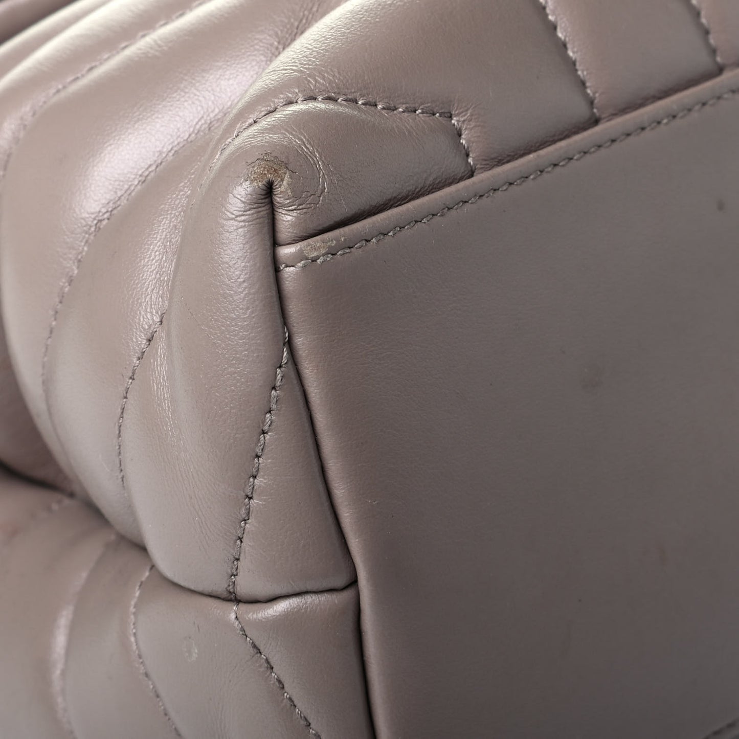 Calfskin Y Quilted Monogram Medium Loulou Chain Satchel Light Natural
