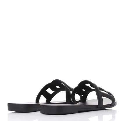 Hermes Rubber Aloha Sandals 39 Black 4 of 10