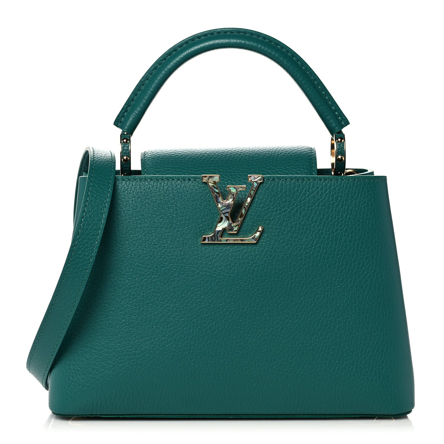 Louis Vuitton Taurillon Abalone Capucines BB Emerald 1 of 11