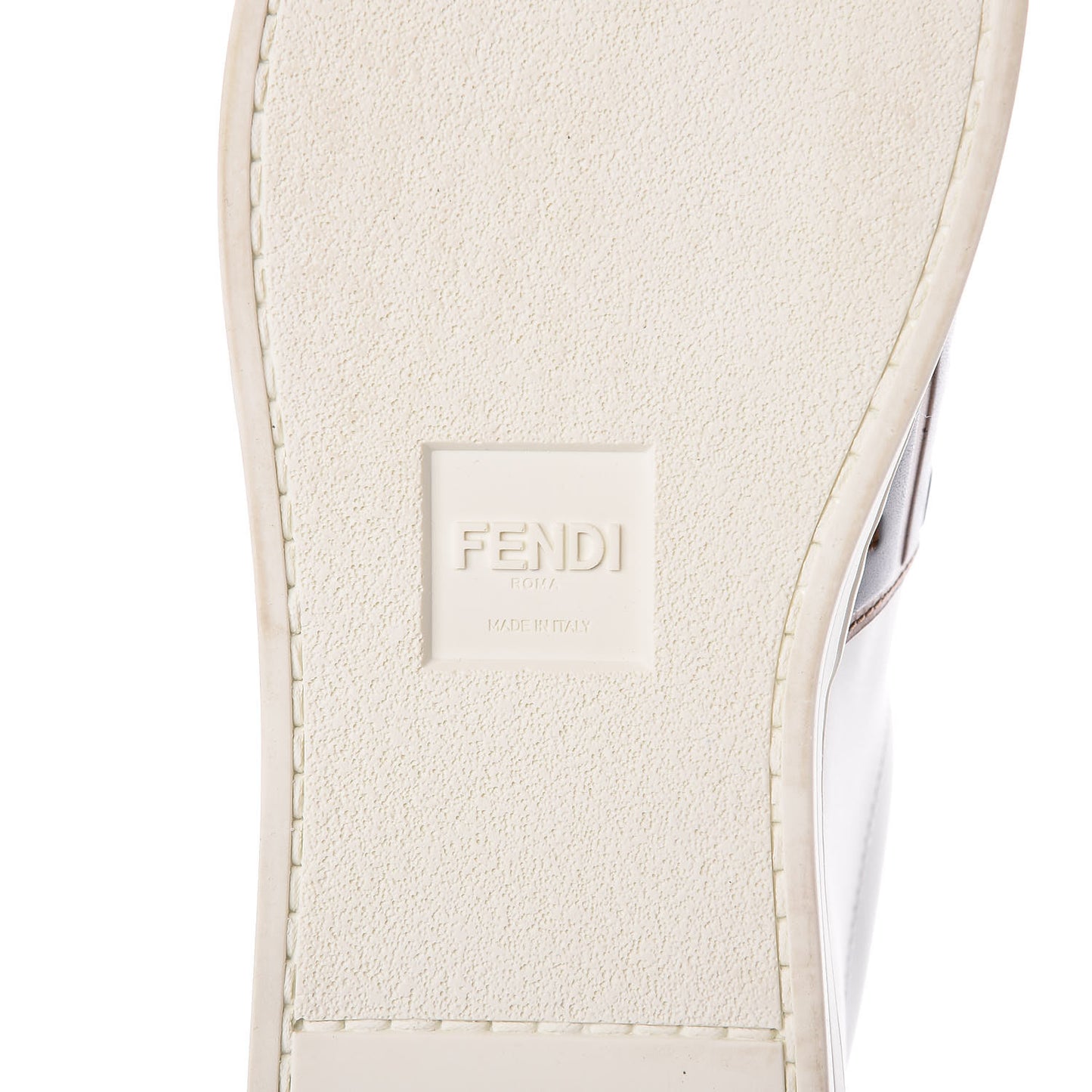 Vitello FF Embossed Pearland Slip On Sneakers 40 White Tobacco Moro