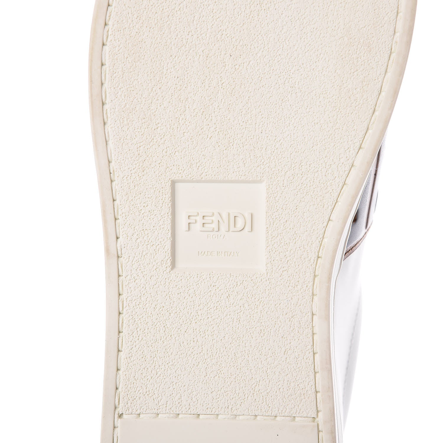 Fendi Vitello FF Embossed Pearland Slip On Sneakers 40 White Tobacco Moro 14 of 18