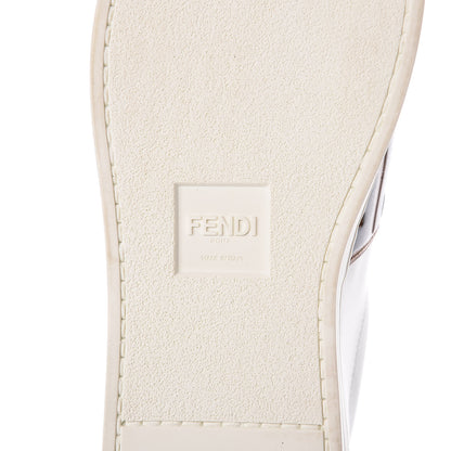 Fendi Vitello FF Embossed Pearland Slip On Sneakers 40 White Tobacco Moro 14 of 18