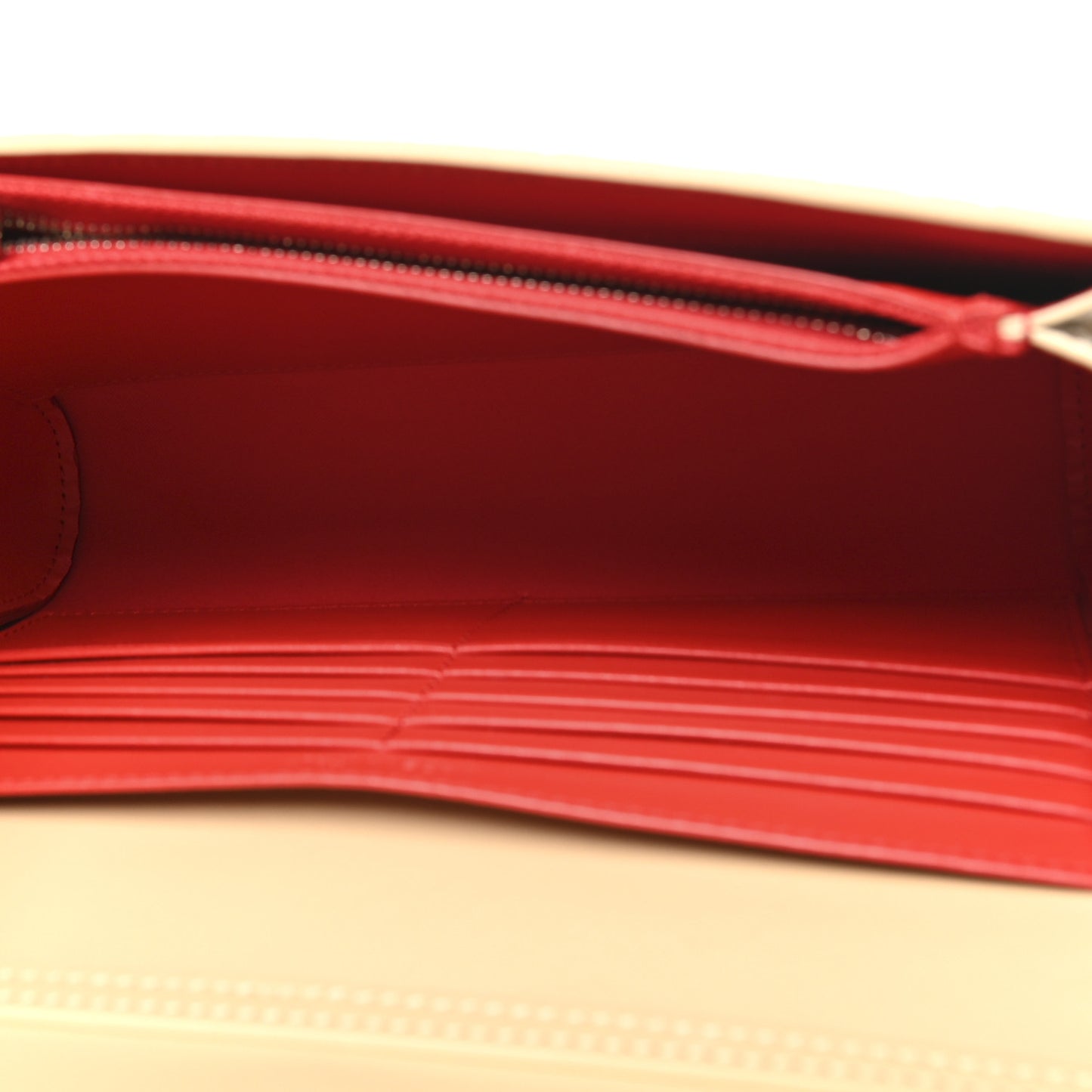 Calfskin Crocodile Embossed Spikes Loubinthesky Paloma Clutch Nougat