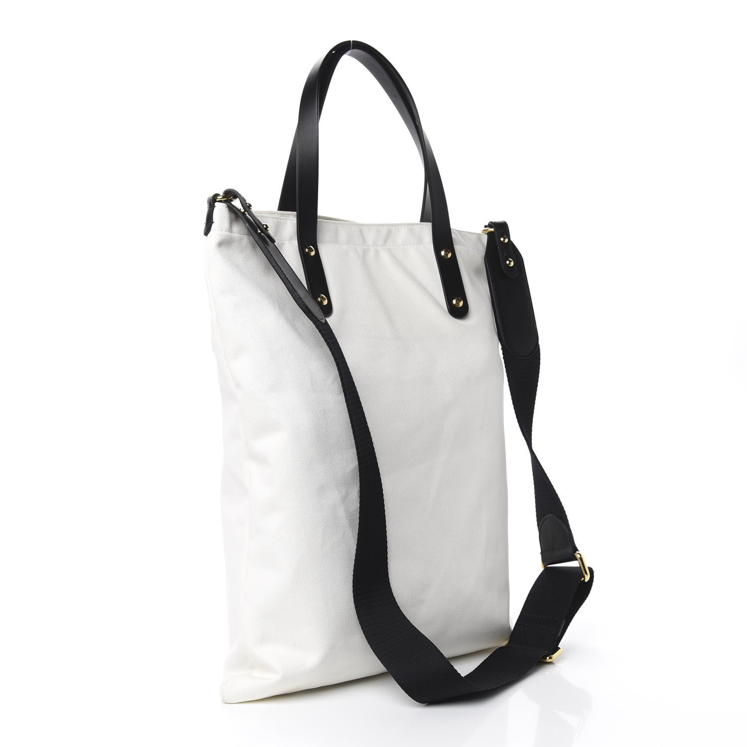 Burberry Cotton Canvas Calfskin Kingdom Print Tote Black 3 of 12