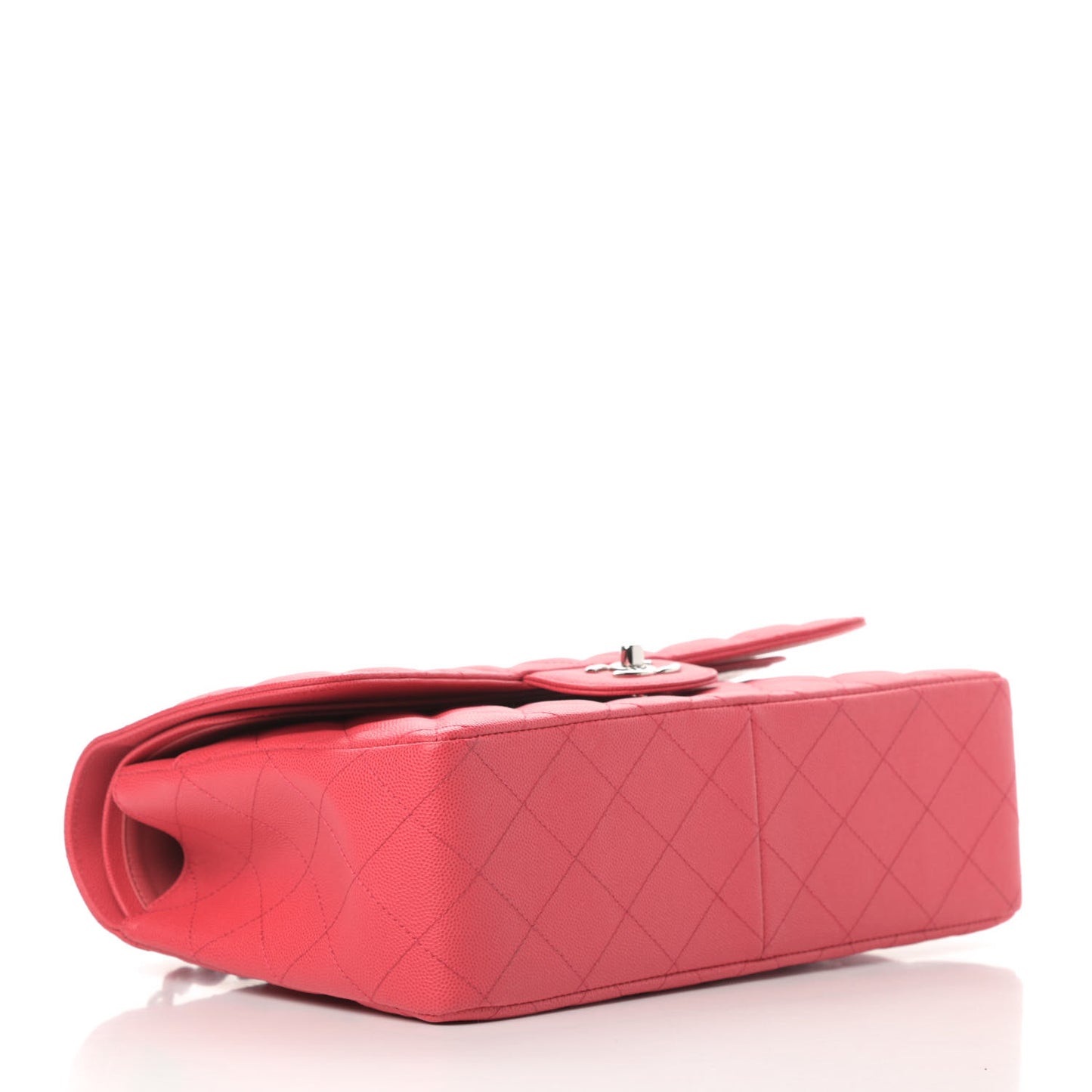 Caviar Quilted Jumbo Double Flap Dark Pink