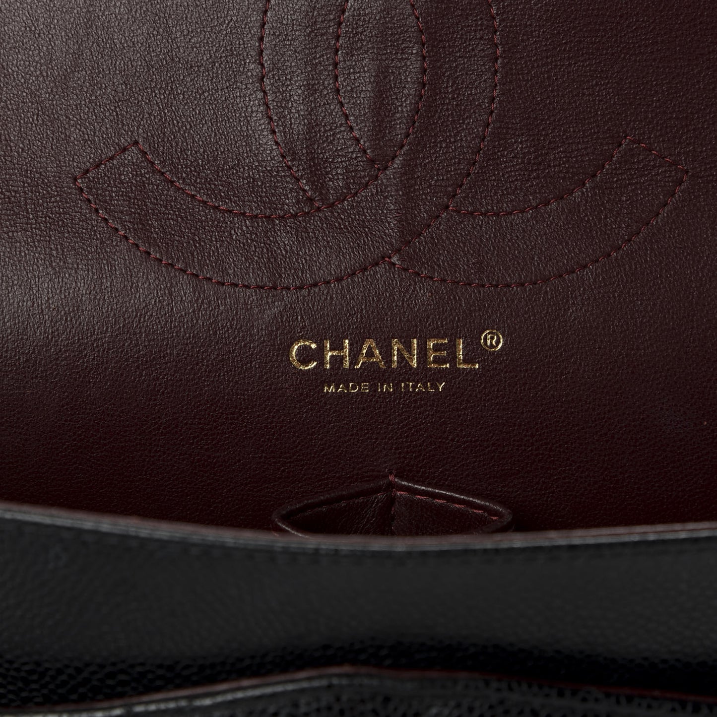 Caviar Quilted Jumbo Double Flap Black