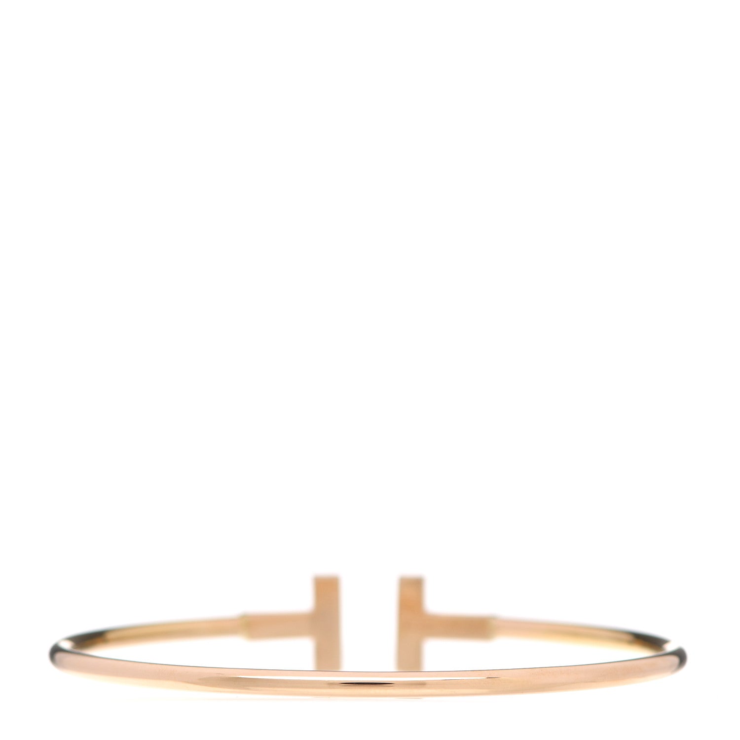 Tiffany 18K Yellow Gold Diamond T Wire Bracelet 3 of 5
