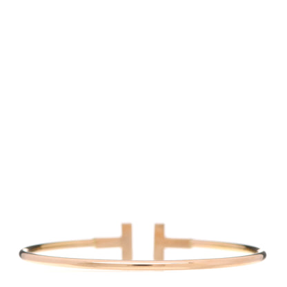 Tiffany 18K Yellow Gold Diamond T Wire Bracelet 3 of 5
