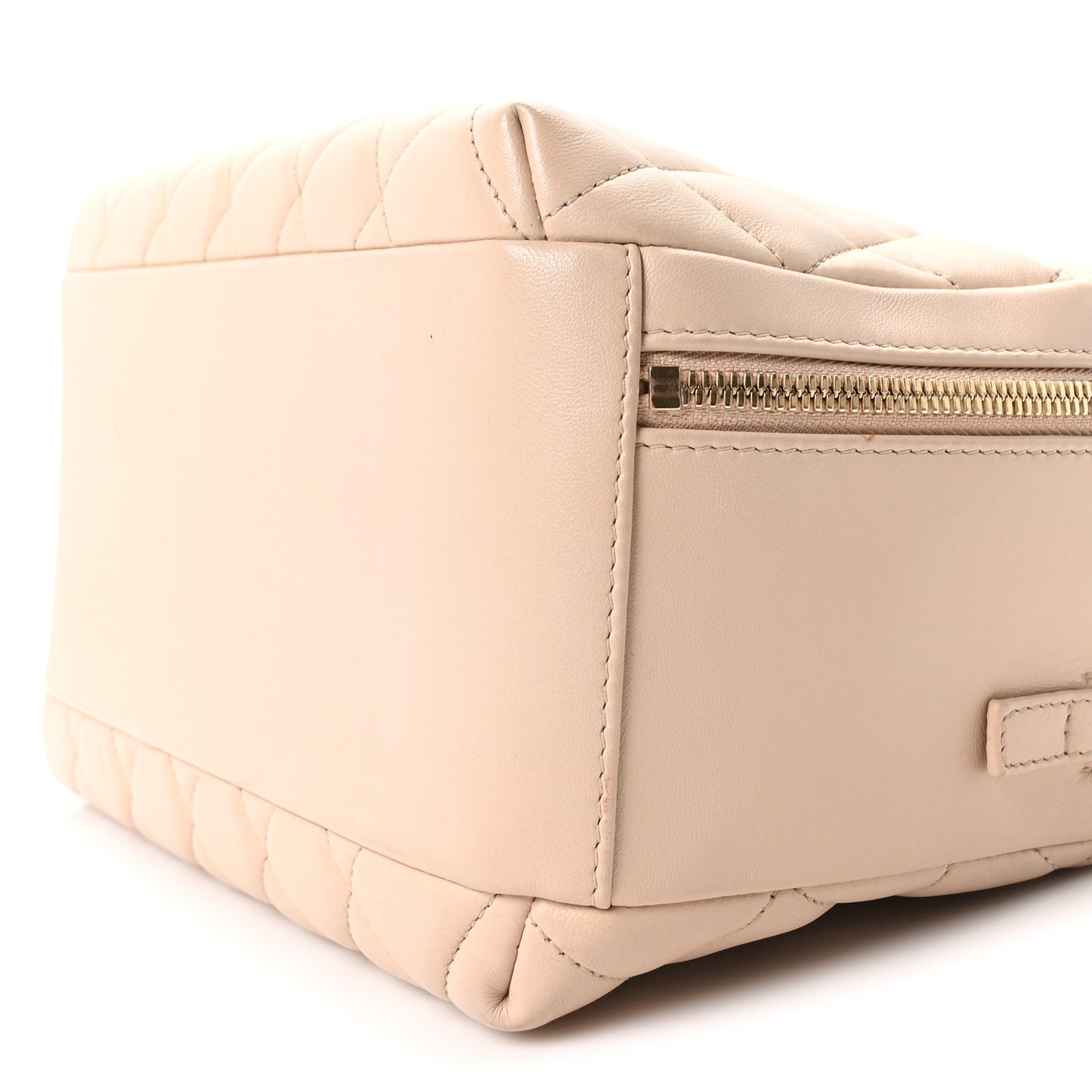 Lambskin Quilted Medium Trendy CC Bowling Bag Beige