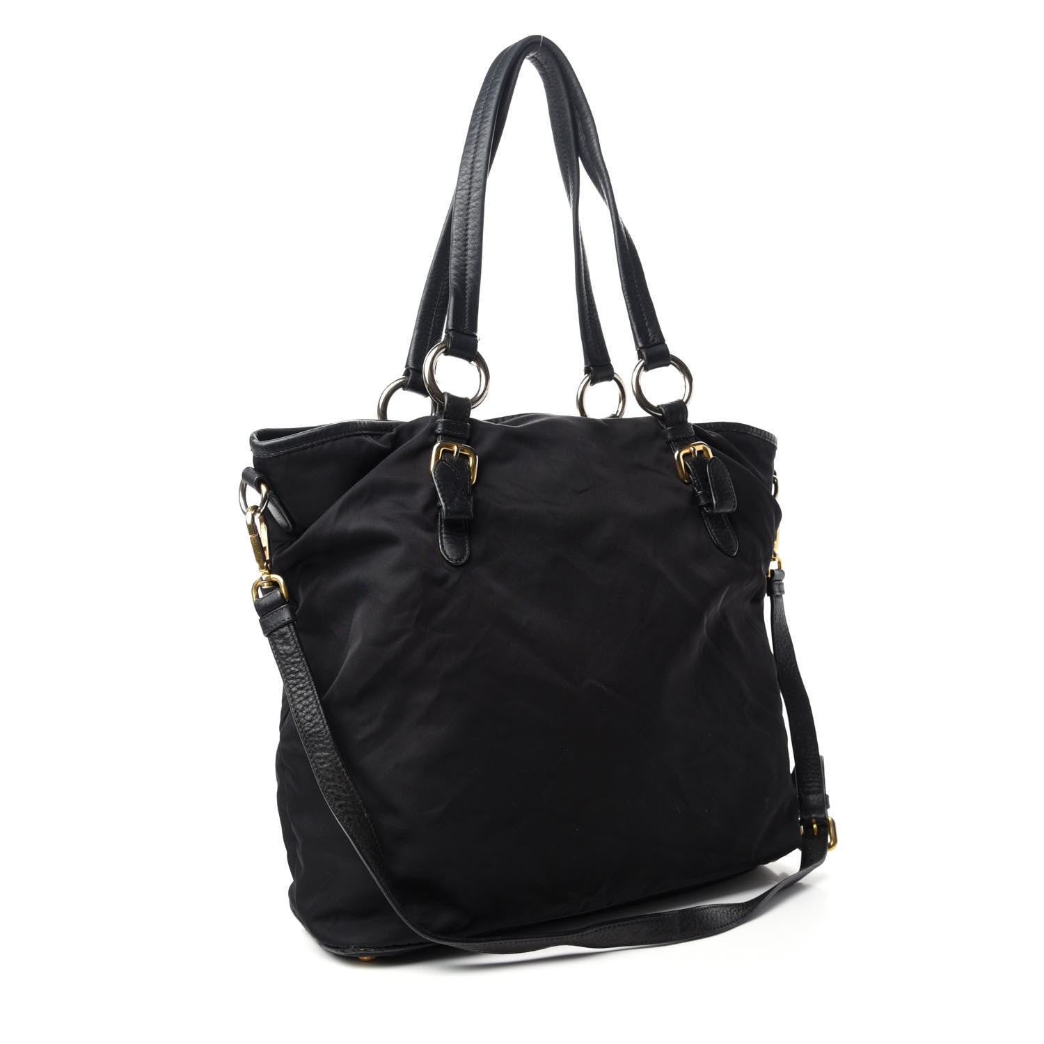 Prada Saffiano Tessuto Nylon Tote Black 3 of 13