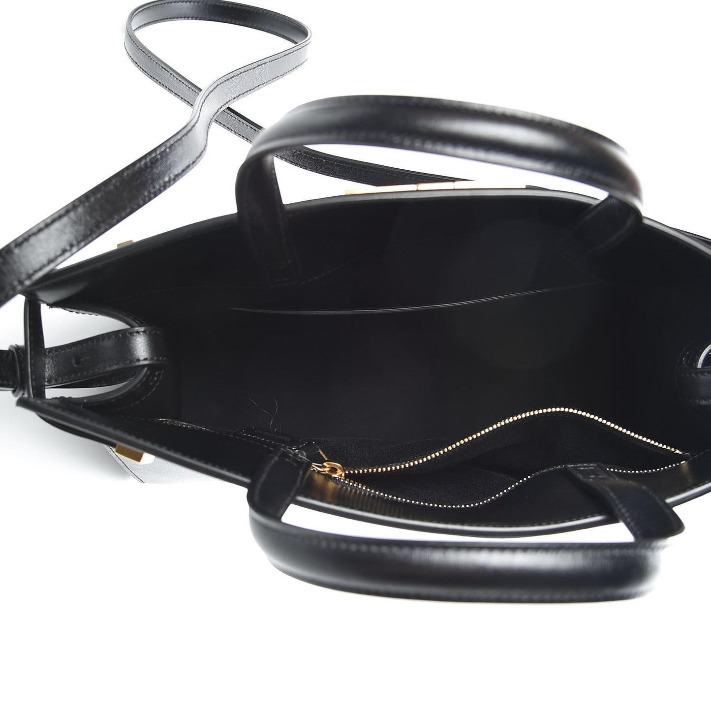 Calfskin Small Manhattan Shopper Tote Black