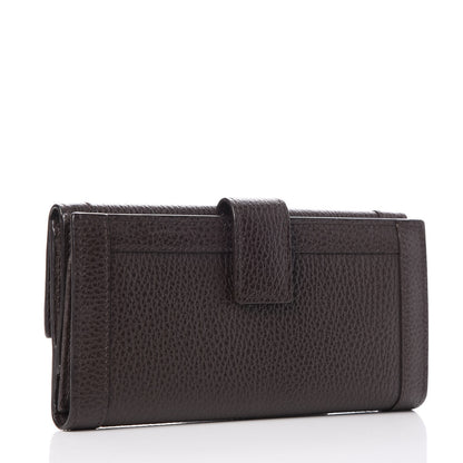 Gucci Calfskin Continental Charmy Wallet Dark Brown 3 of 8