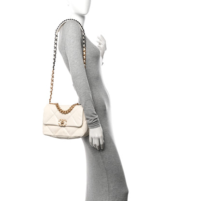 Chanel Lambskin Quilted Medium Chanel 19 Flap White 2 of 11