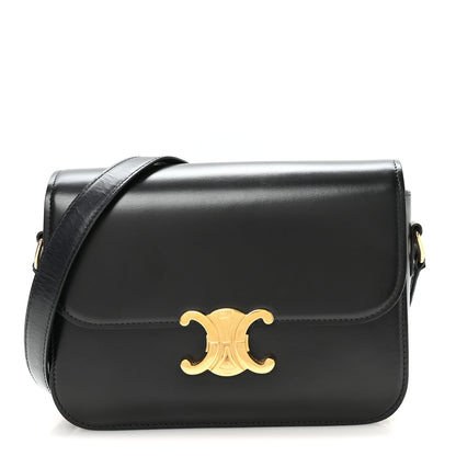 Celine Shiny Calfskin Medium Triomphe Black 1 of 10