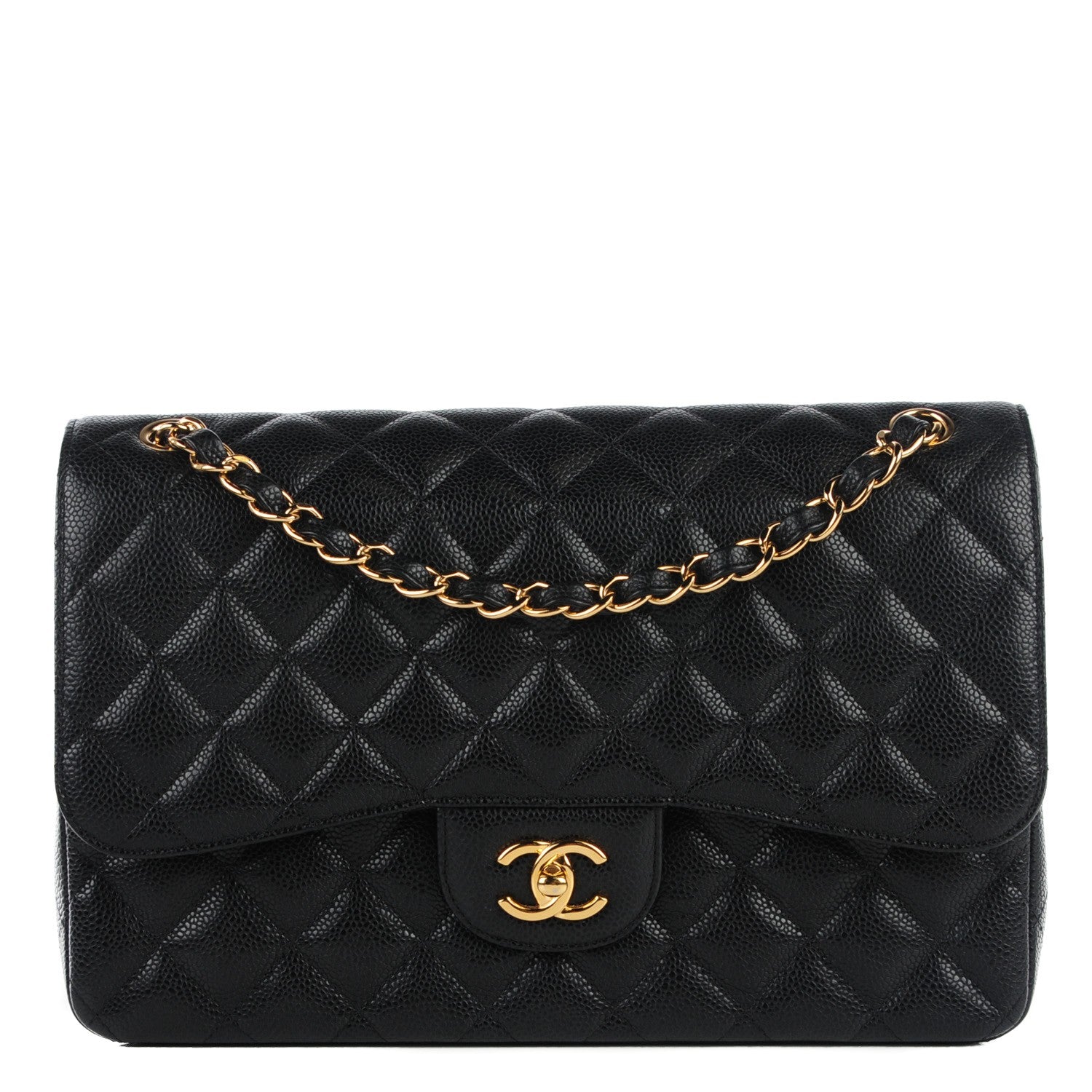 Chanel Caviar Quilted Jumbo Double Flap Black 1 of 9
