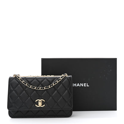 Chanel Lambskin Quilted Trendy CC Wallet On Chain WOC Black 16 of 16