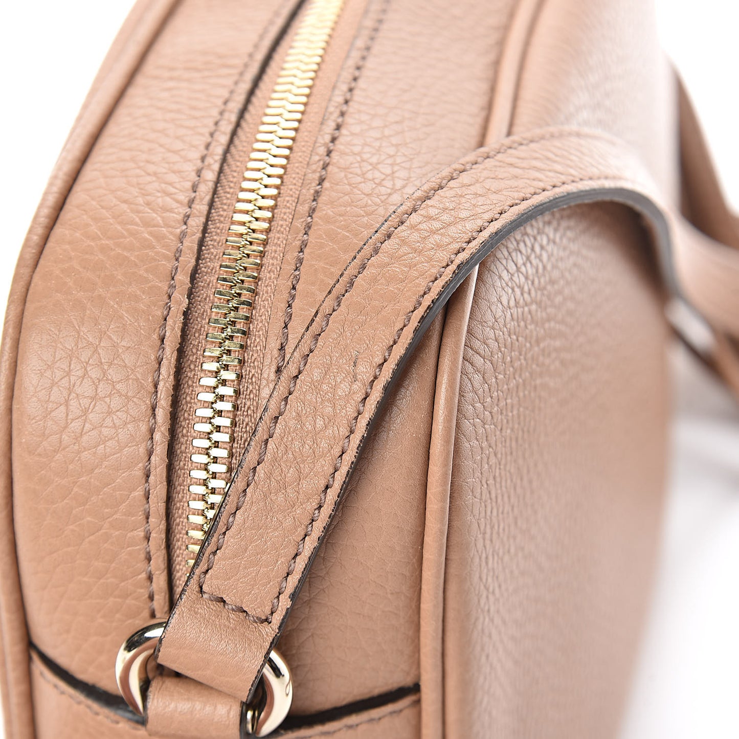 Pebbled Calfskin Small Soho Disco Bag Rose Beige