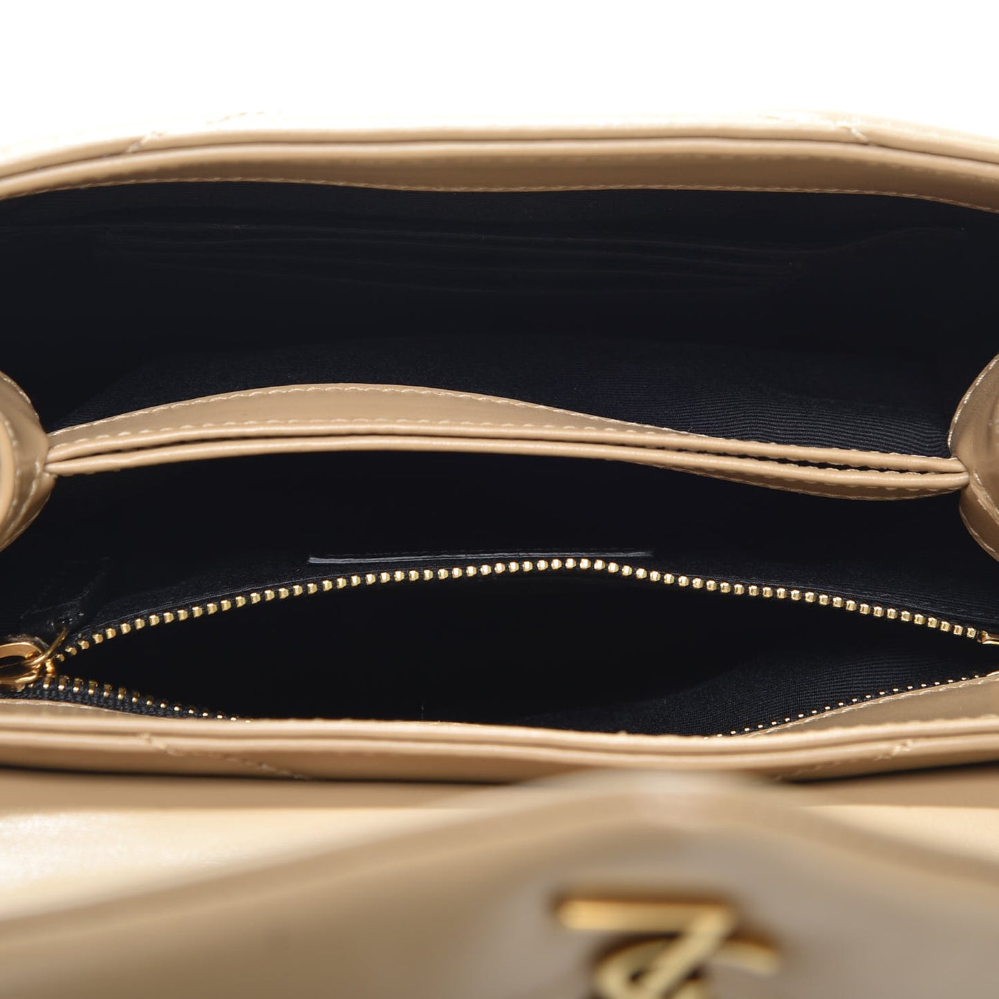 Calfskin Y Quilted Monogram Toy Loulou Crossbody Bag Latte