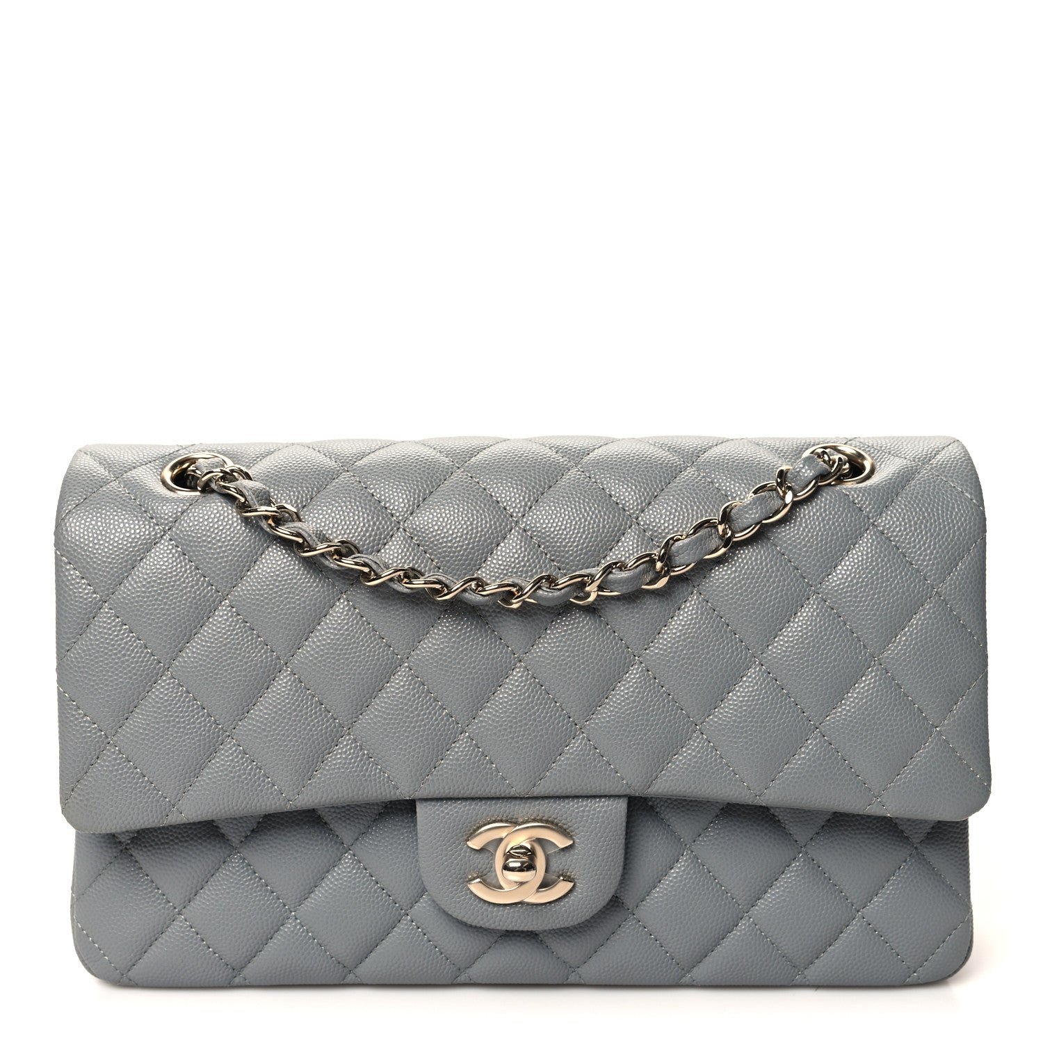 Chanel Caviar Quilted Medium Double Flap Grey 1 of 11
