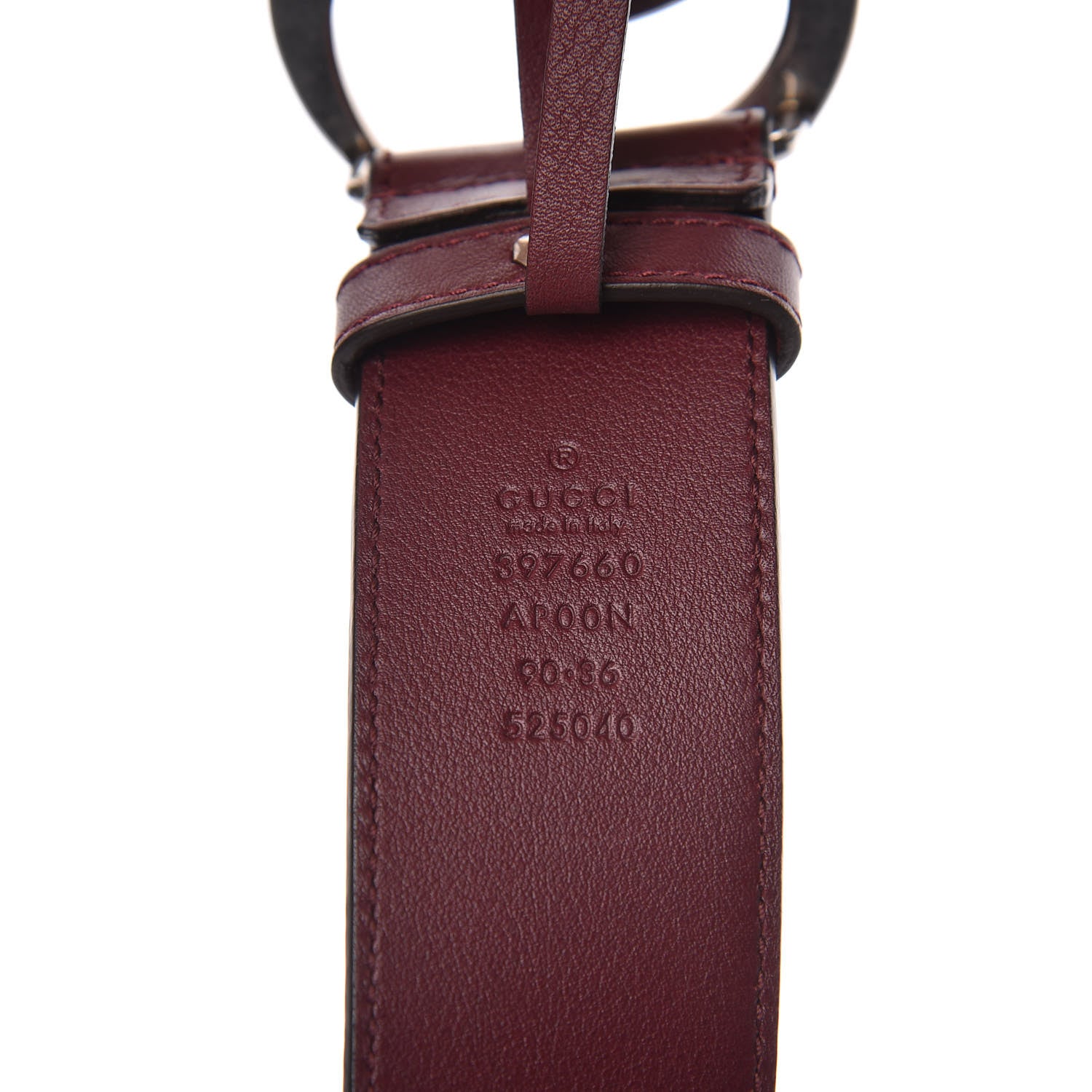 Gucci Moon Calfskin Nickel Double G 40mm Belt 90 36 Strong Red 4 of 7