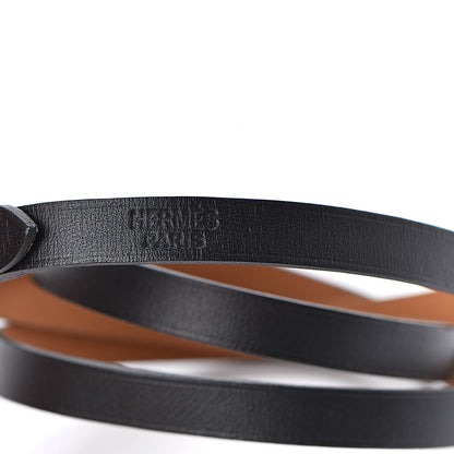 Hermes Chamonix Hapi 3MM Triple Tour Wrap Bracelet S Black 4 of 7