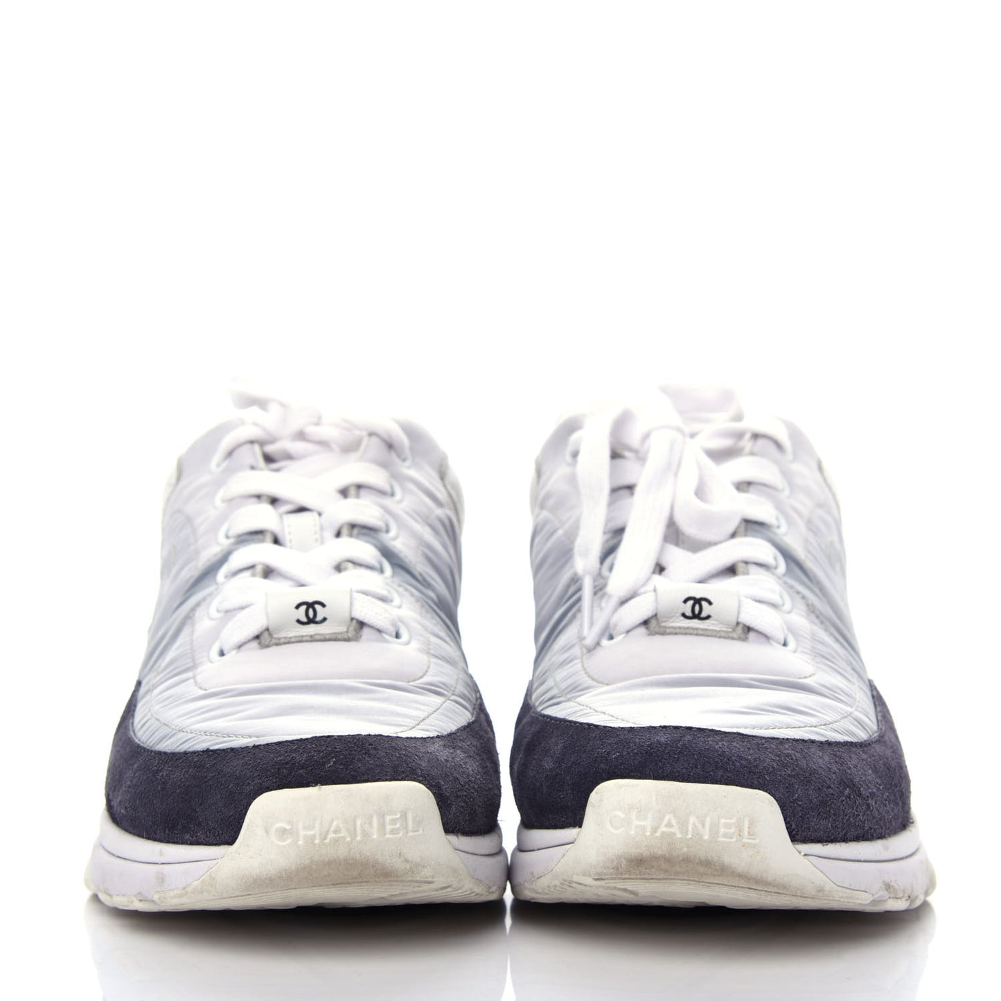 Nylon Calfskin Suede CC Sneakers 37 Grey