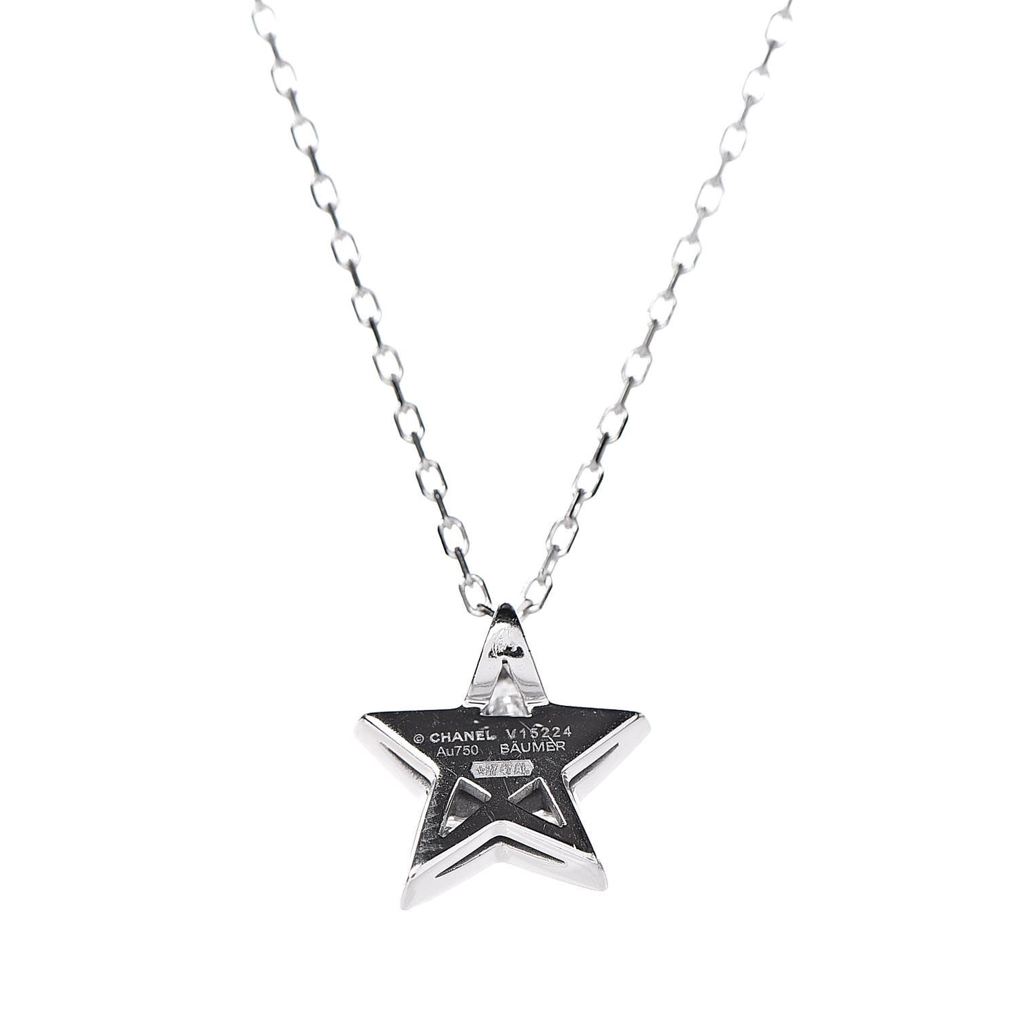 18K White Gold Diamond Small Comete Geode Pendant Necklace