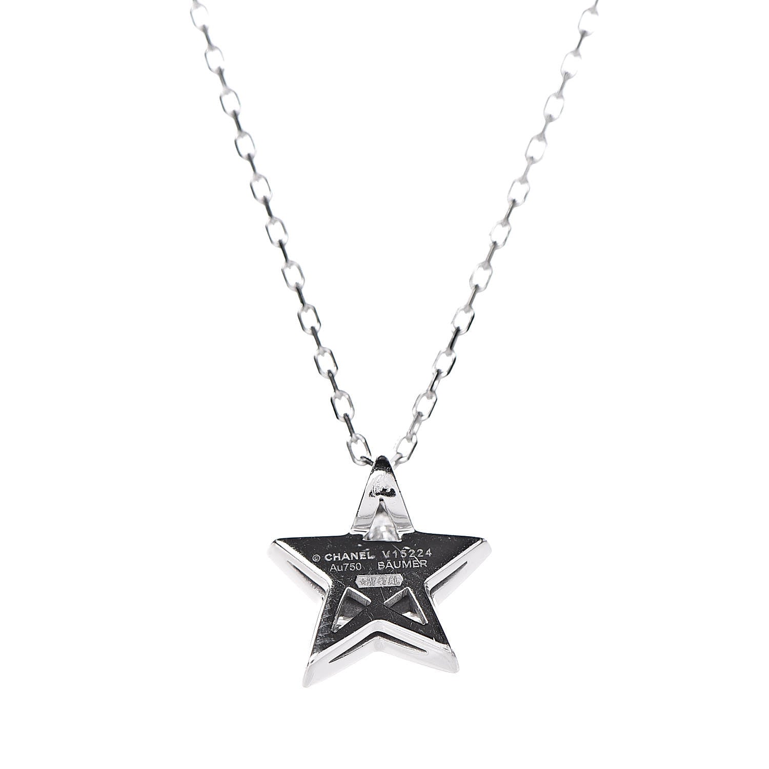 Chanel 18K White Gold Diamond Small Comete Geode Pendant Necklace 5 of 6