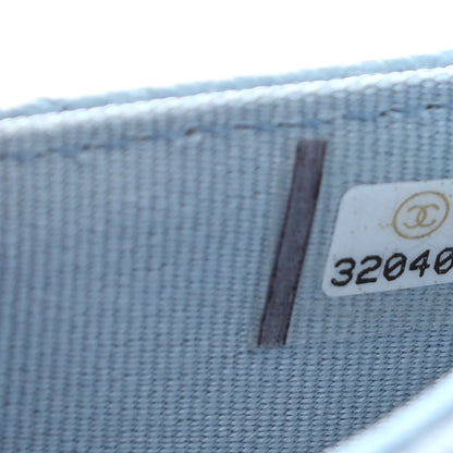 Chanel Caviar Quilted Flap Card Holder Wallet Light Blue 8 of 9