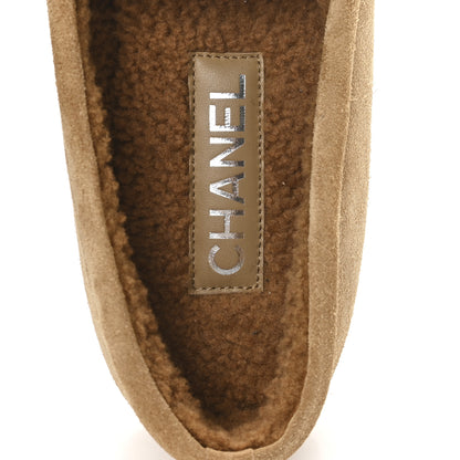 Chanel Suede Calfskin CC Loafers 39 Dark Beige 8 of 10