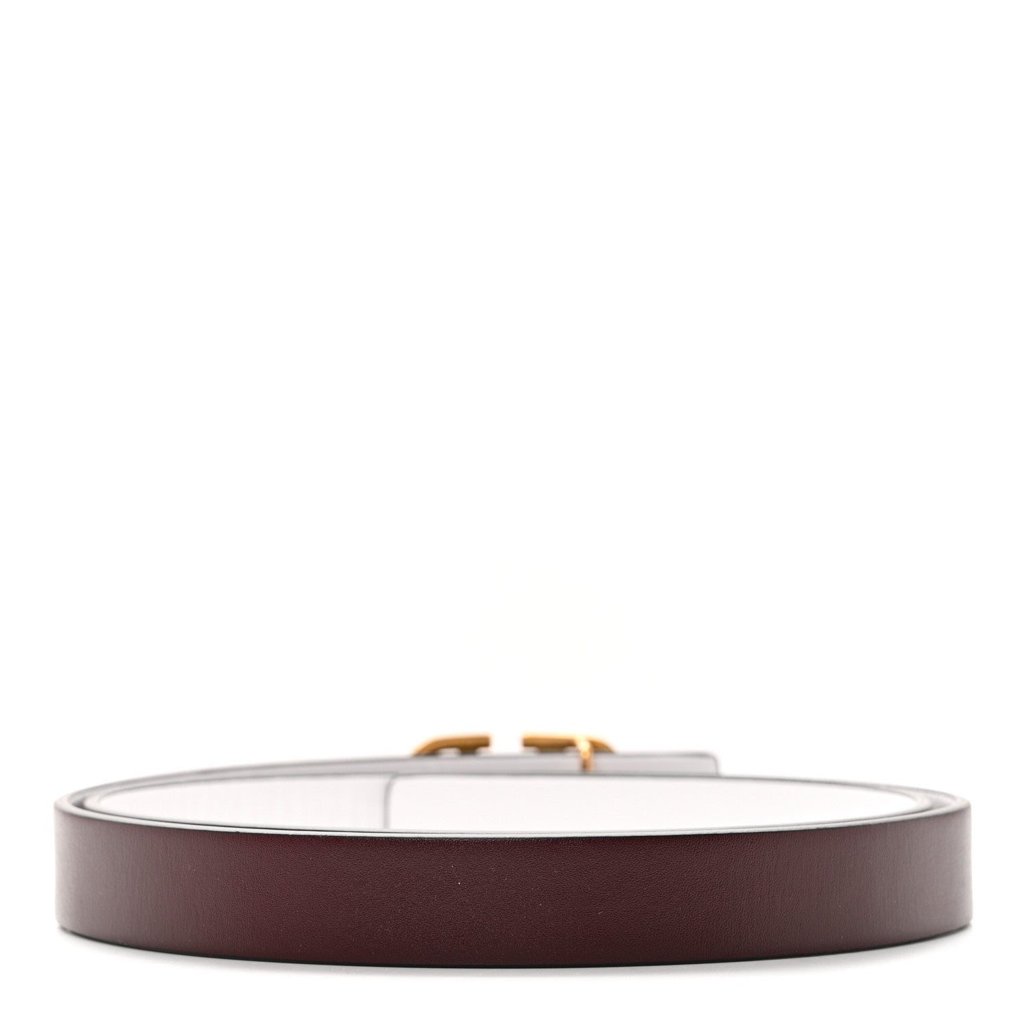 Valentino Garavani Glossy Calfskin VLogo Reversible 40mm Belt 75/30 Rubino White 2 of 10