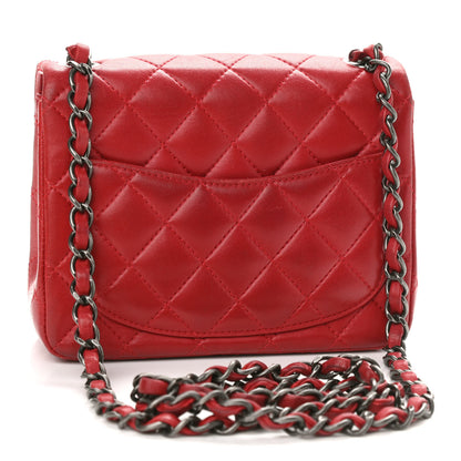 Chanel Lambskin Quilted Mini Square Flap Red 3 of 13